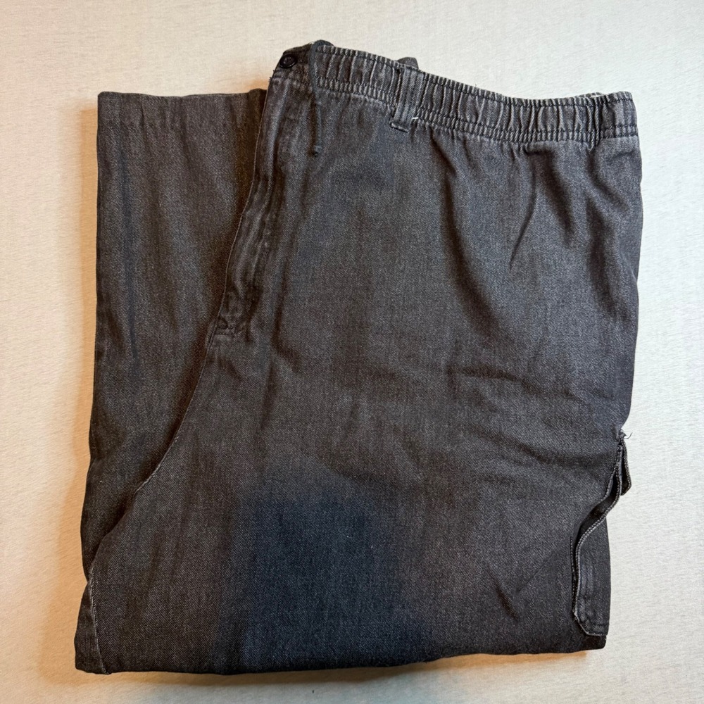 KingSize Mens‎ Big 5XL 38 Black Cargo Elastic Waist Straight Leg Jeans Cotton